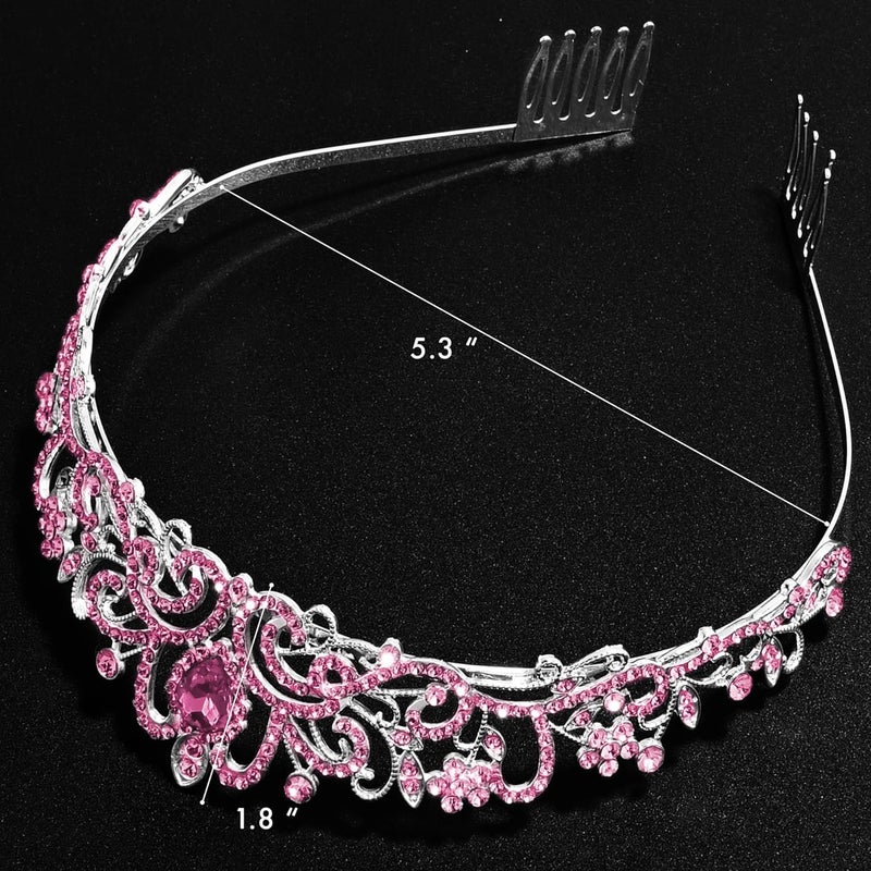 TAROSE Crowns for Women, Queen Crystal Gold Silver Tiaras with White Rhinestone and Combs, Goddess Crown for Wedding Bride Birthday Princess Bridal Shower Hair Accessories for Women - Image 2